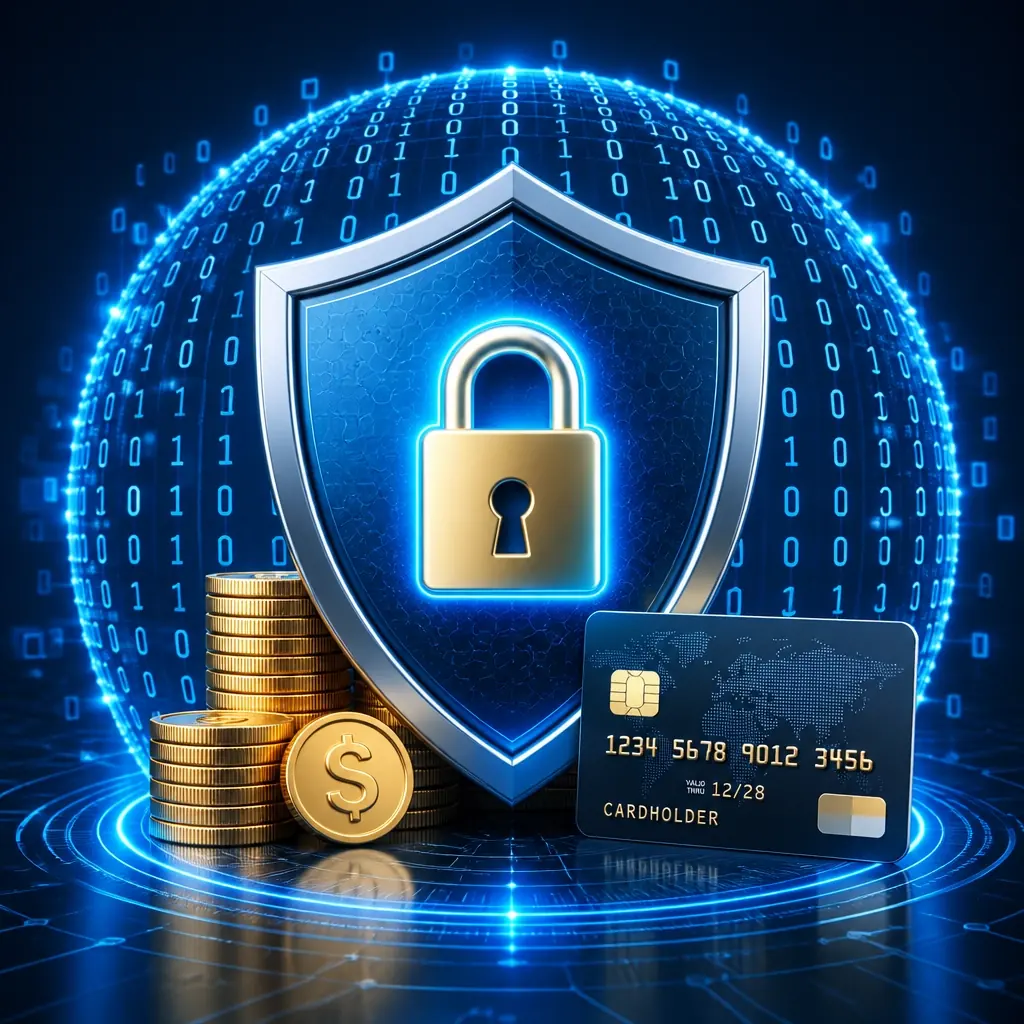 Escudo digital protegiendo activos bancarios contra fraude