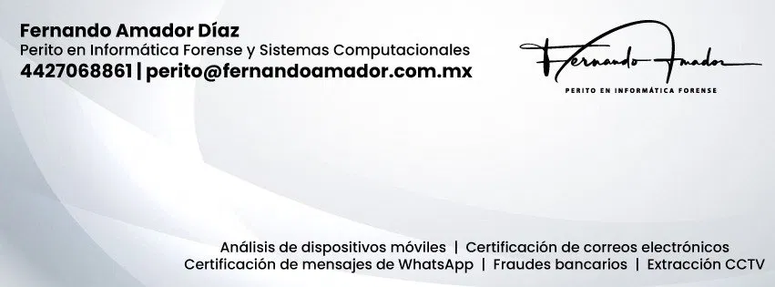 Banner de servicios periciales Fernando Amador